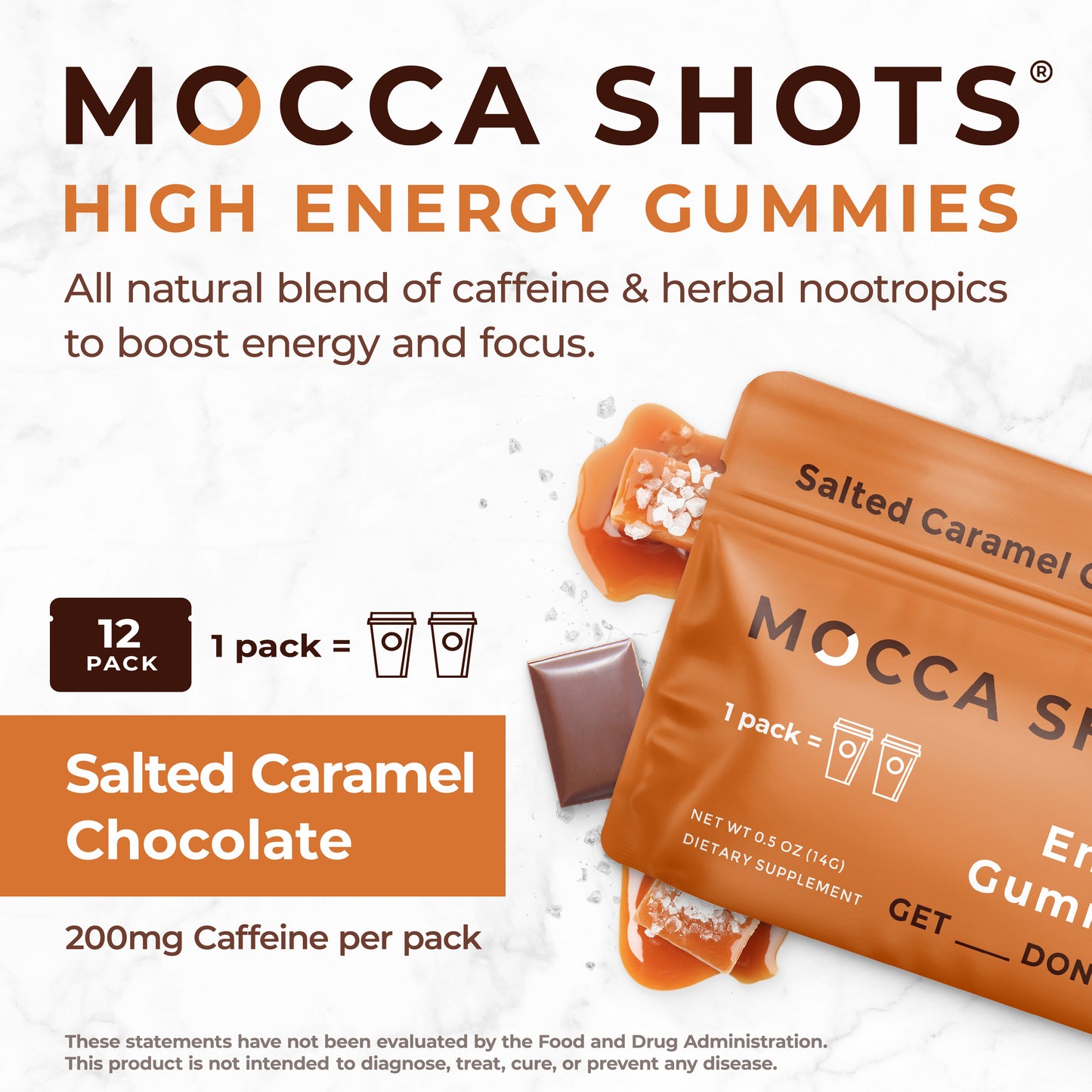 Mocca Shots - High Energy Gummies - 12 Pack