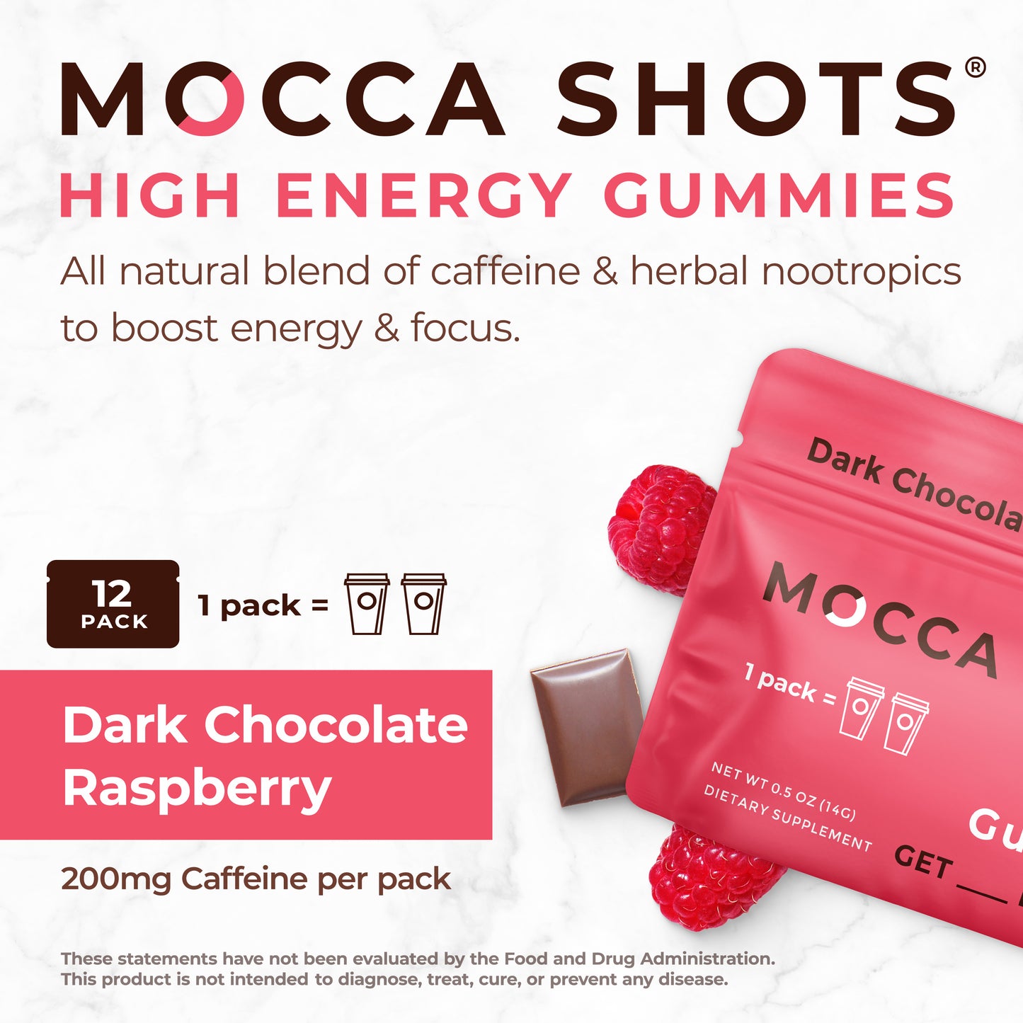 Mocca Shots - High Energy Gummies - 12 Pack